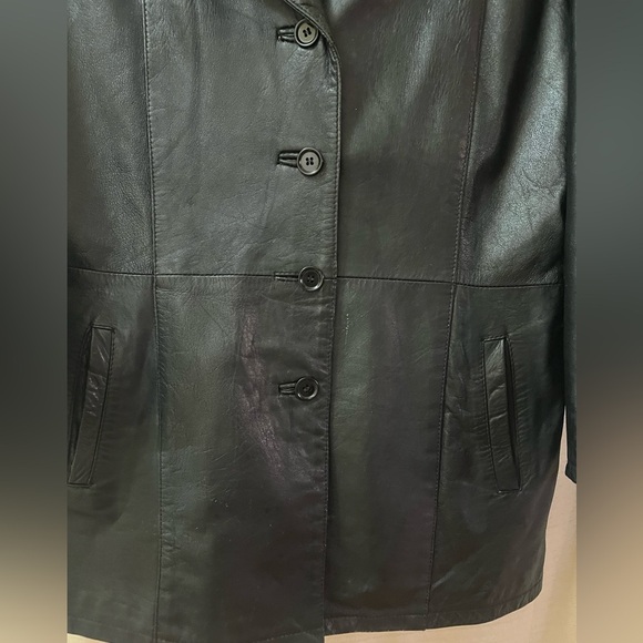 Vera Pelle Made in Italy Genuine Leather Blazer Jacket Size 46 - Picture 3 of 10